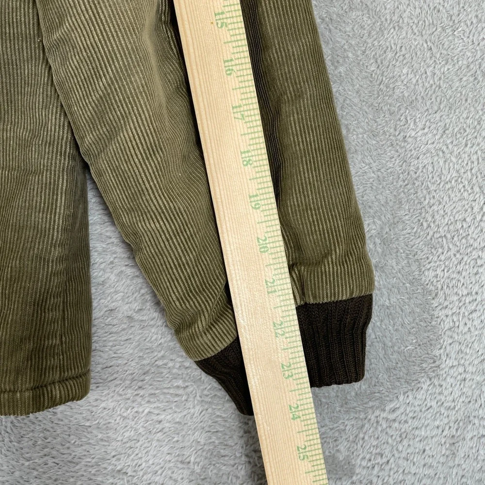 Vintage Corduroy Jacket Mens Medium Green Workwear Barn Coat 80s Sherpa Lined